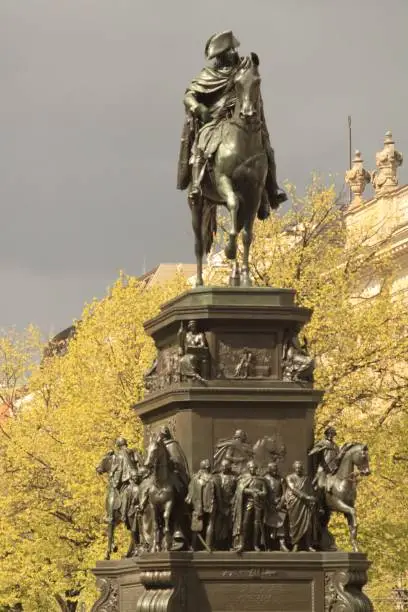 Berlin, Monument to Frederick the Great Unter den Linden (equestrian statue of Christian Daniel Rauch, 19th century)