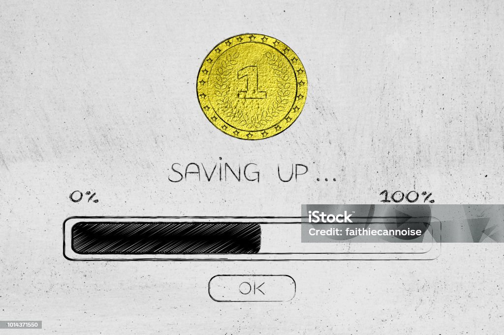 Loading Coin Coin And Progress Bar Loading Saving Process Stock Photo - Download ...