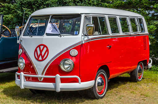 Classic 1965 Volkswagen Van at a local car show, Graves Island Provincial Park, Chester, Nova Scotia, Canada  - August 4, 2018.