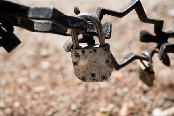 vintage lock on chain