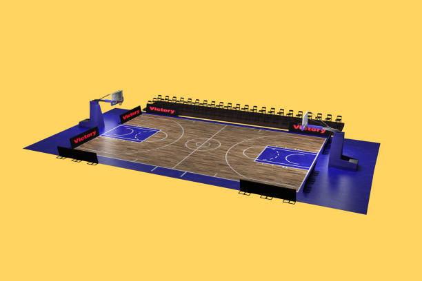 istock 3d rendering of the basketball stadium with lights 1014372604