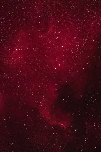 The North America Nebula in the constellation Cygnus as seen from Stockach in Germany.