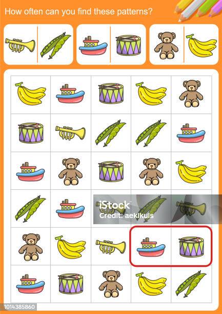Patterns Count These How Often Can You Find These Patterns Worksheet For Education Stock ...