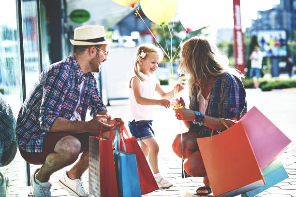 Family Enjoying Shopping stock photo