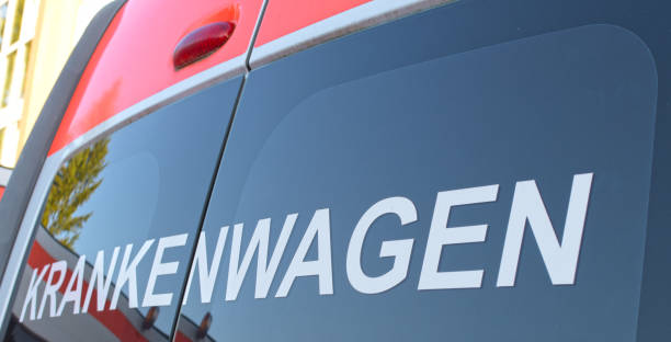 istock Close-up shots of a German ambulance ready for use. 1014404422