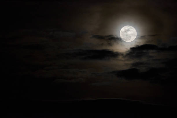istock The full moon among the clouds 1014408704