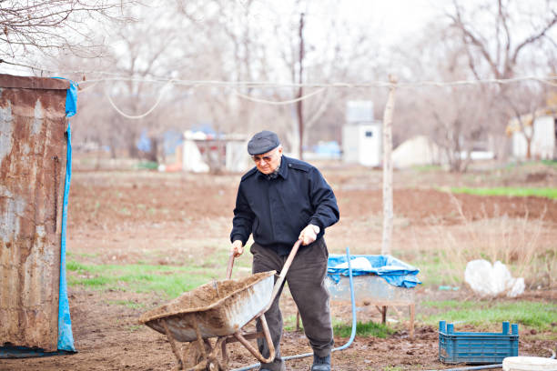 istock Senior farmer with livestock in background. 1014414170