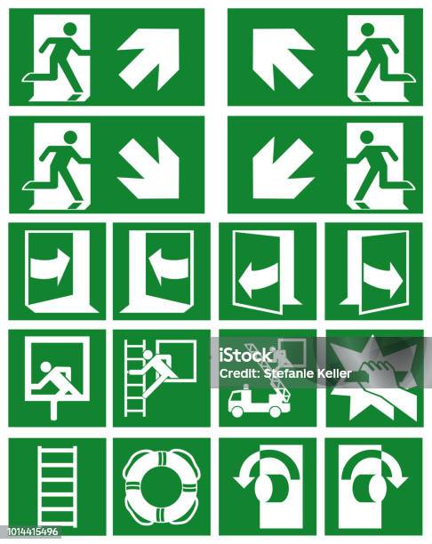 Collection Of Current Rescue Signs Iso Stock Illustration - Download Image Now