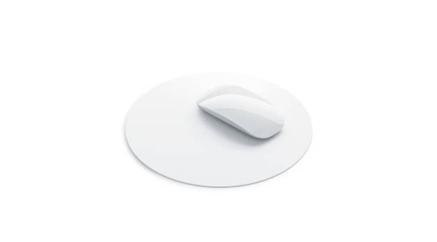 blank white mouse pad mock up side view, isolated - video game pc sign portable information device imagens e fotografias de stock