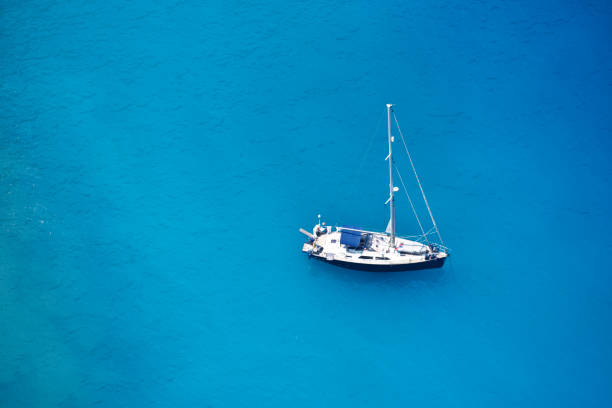 deep blue sea and the yacht