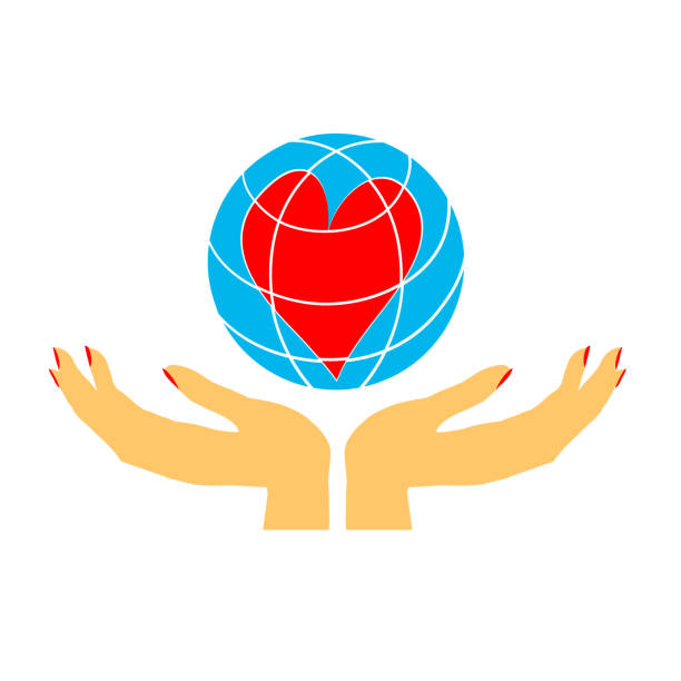 istock Women's hands embrace the globe. Love for planet earth. A symbol of caring. Ecology. Vector illustration isolated on white background, template for design, greeting card, invitation. 1014423030