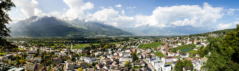 A panoramic photo of Liechtenstein capital, Vaduz.