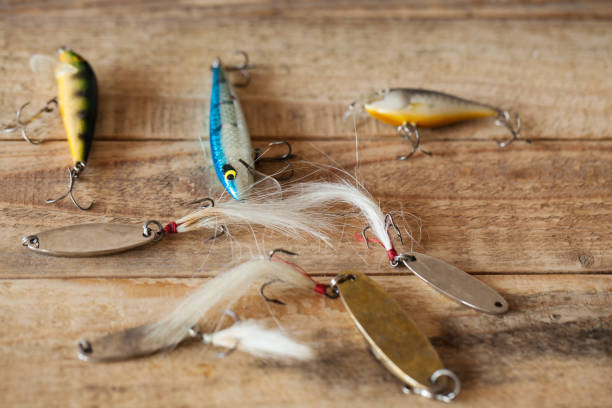 istock Fishing lure, close-up 1014426508