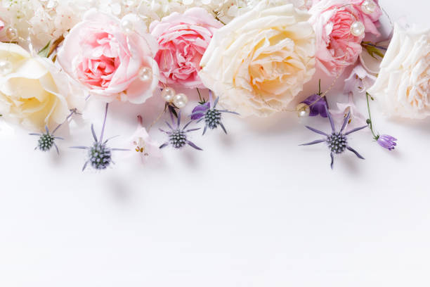 istock Sweet color fabric roses in soft style for background 1014426510