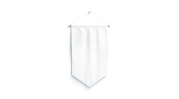 istock Blank white rhombus pennant mock up, isolated 1014432204