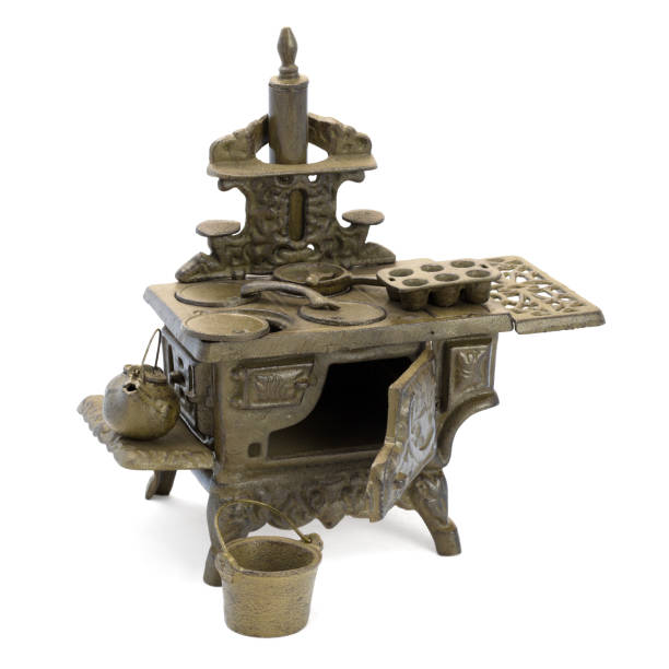 istock Antique children's kitchen with dishes. 1014432958