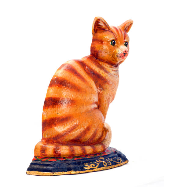 istock Colored antique figurine  of a cat. 1014433074