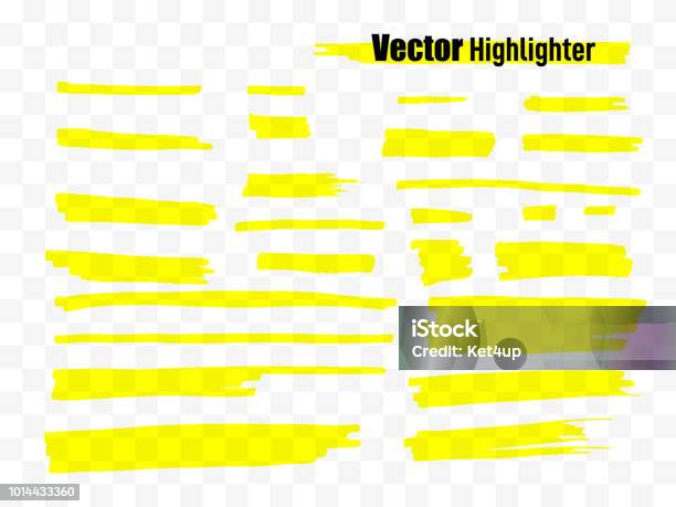 Ilustración de Sistema De Cepillo Del Marcador Rayas De Marcador De Resaltado Amarillo Dibujado A Mano Ilustración De Vector y más Vectores Libres de Derechos de Marcador - Rotulador