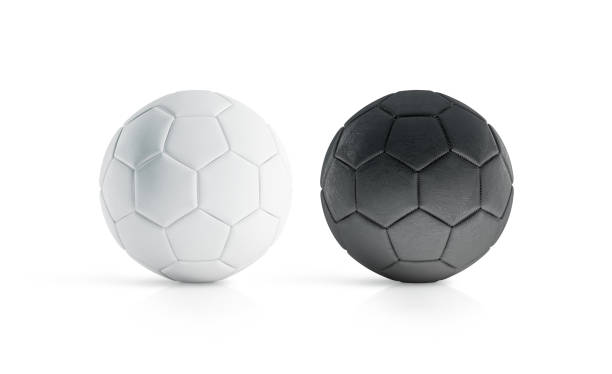 BLank black and white soccer ball mock up, isolated