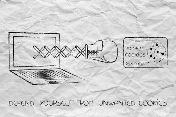 istock laptop with boxing glove punching an unwanted cookie 1014442326