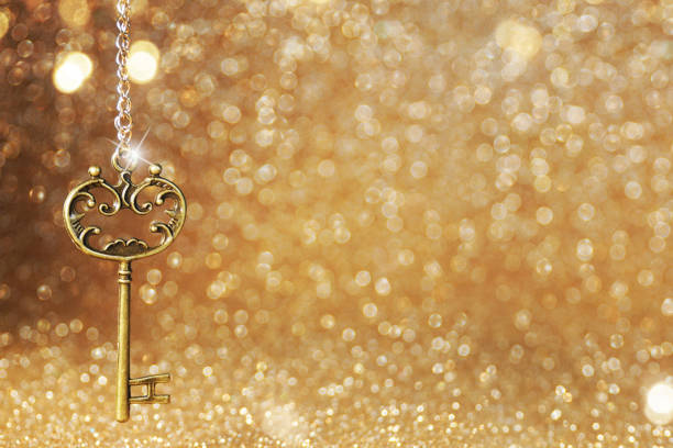 istock Vintage key on the glitter background 1014458930