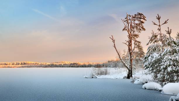 istock Frozen lake winter sunrise landscape 1014461814