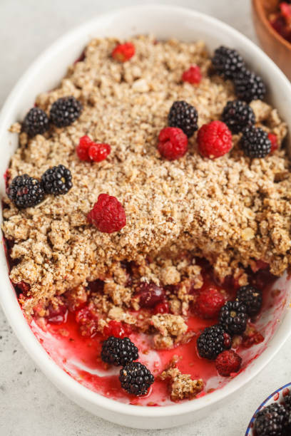 istock Breakfast with coffee and crumble pie, white background, healthy breakfast concept. 1014462558