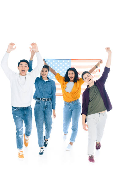 istock group of happy students with usa flag isolated on white 1014462826