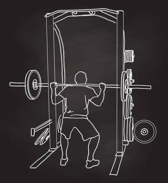 Vector illustration of Chalkboard Bicep Training Gym