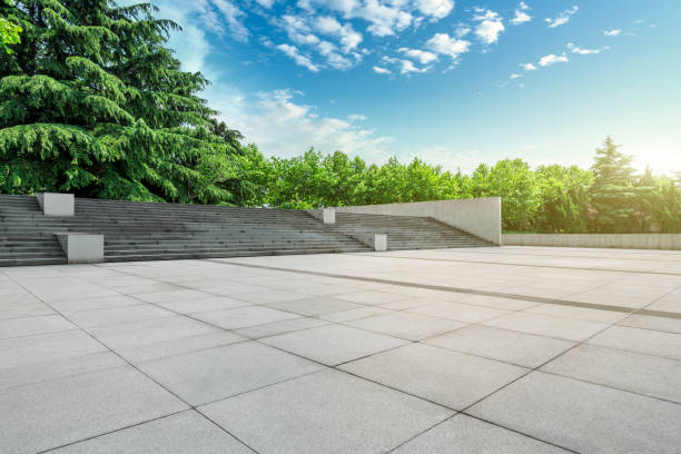 istock Square floor and green forest natural landscape 1014499500