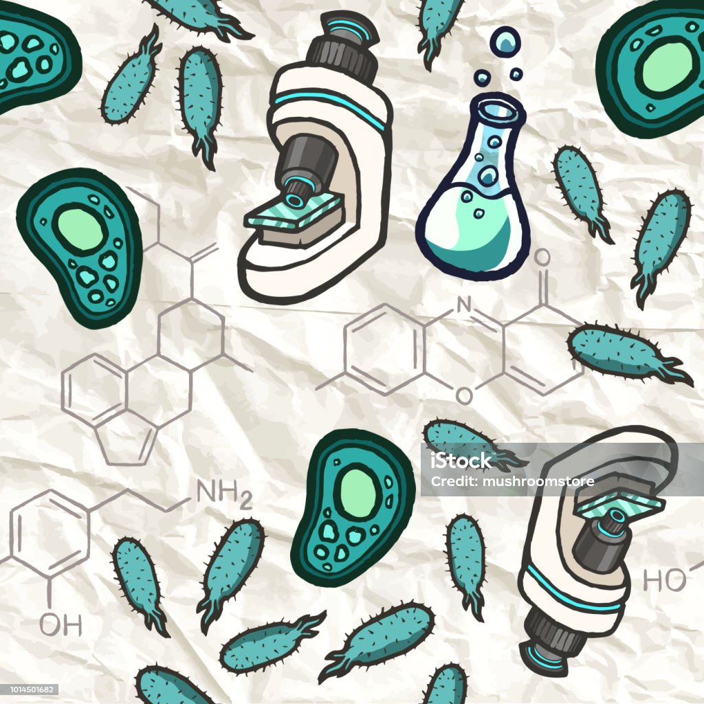 Biologic Patterns Hand Drawn Vector Biologic Seamless Pattern Stock Illustration ...