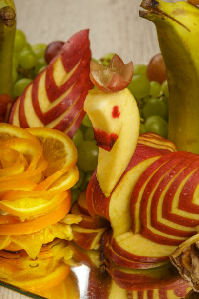 Ingredients for fruit chips made of apples on white background. Healthy vegetarian dietary food