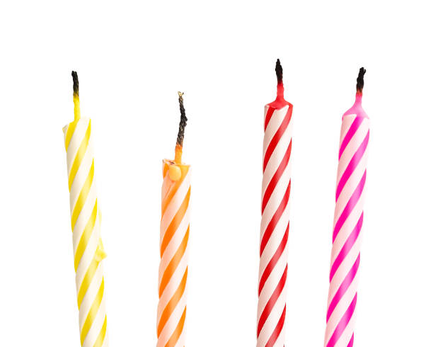 istock Burned birthday candles isolated on white background. Colorful collection. ( Clipping path ) 1014531824