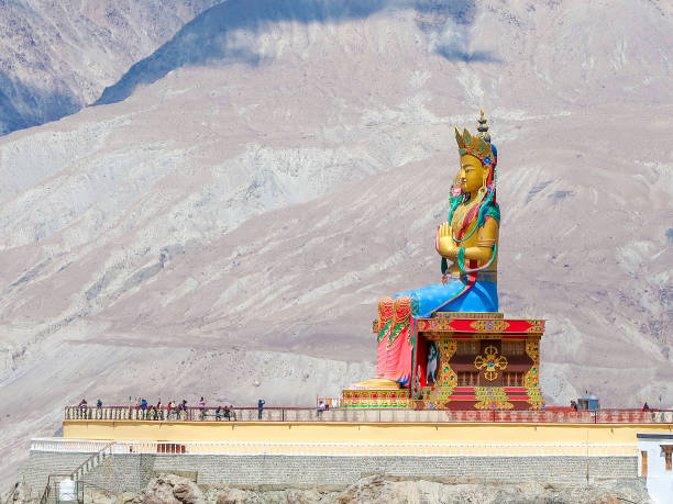 istock Big Maitreya Buddha statue at Diskit Monastery, Nubra Valley, Ladakh, India. 1014570632