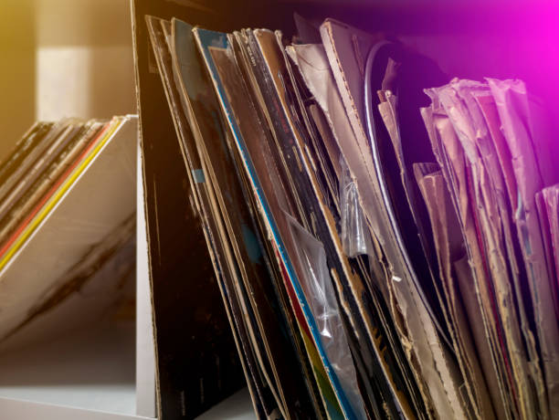 istock vinyl record collection rack shelf at home close up 1014576548