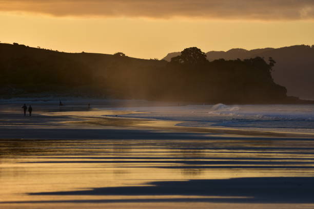 istock Oceanic beach with surf at sunset 1014579506