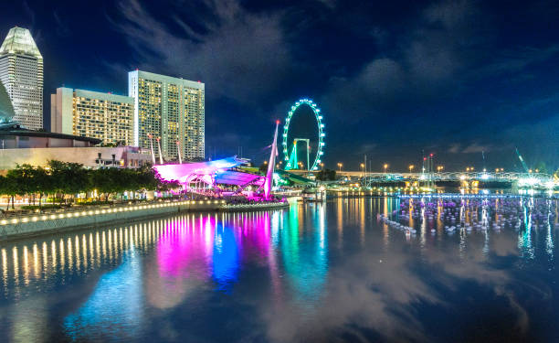 istock Singapore  esplanade  night  Ferris wheels 1014588298