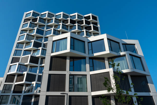 istock Facade of modern high-rise residential building 1014590830