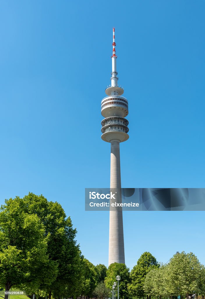 The Munich TV Tower The Munich TV Tower on a sunny day Olympic Tower - Munich Stock Photo