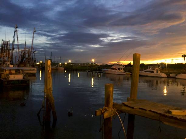 istock sunset at the docks of an old marsh 1014590844