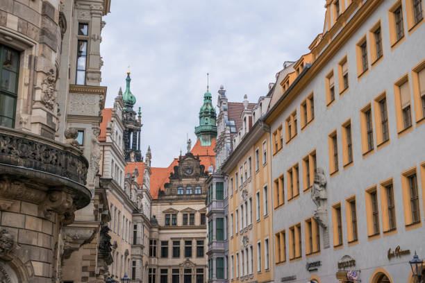 istock Dresden, Germany, mosaic wall and Frauenkirche 1014593062