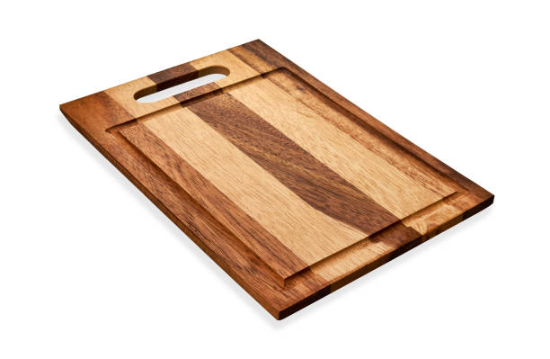 istock Rectangle wood cutting board, Empty wood chopping board, isolated on white background with clipping path 1014602960