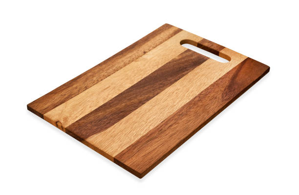 istock Rectangle wood cutting board, Empty wood chopping board, isolated on white background with clipping path 1014605470