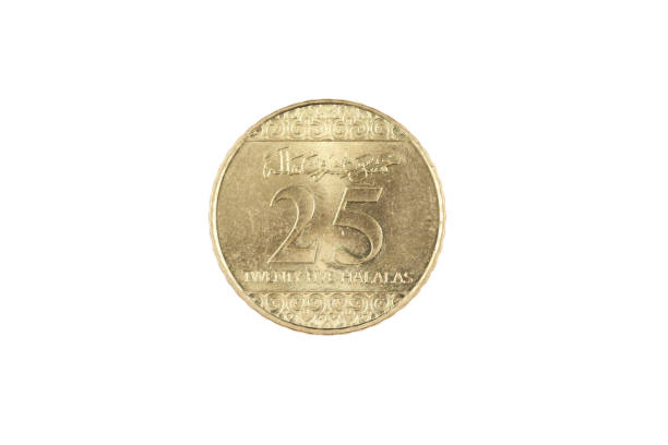 istock Saudi Arabian 25 Halalas Coin Isolated On A white Background 1014613418