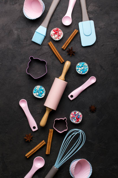 istock It's cooking time. Baking tools on dark. Recipe book background concept. 1014613544