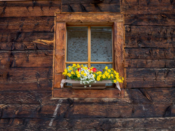istock Traditional flowered windows at the Italian Alps and dolomites 1014637438