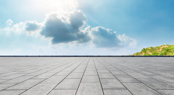 istock Square floor and mountain natural landscape 1014649144
