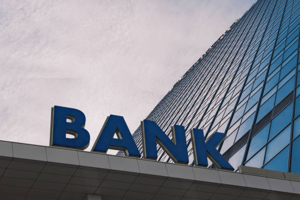 istock Bank building in a financial district 1014649186