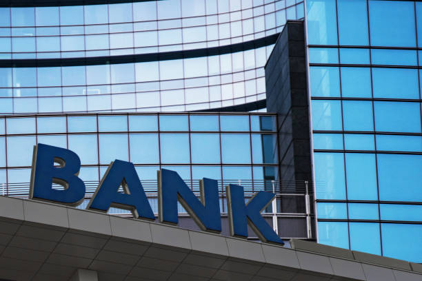 Bank building in a financial district