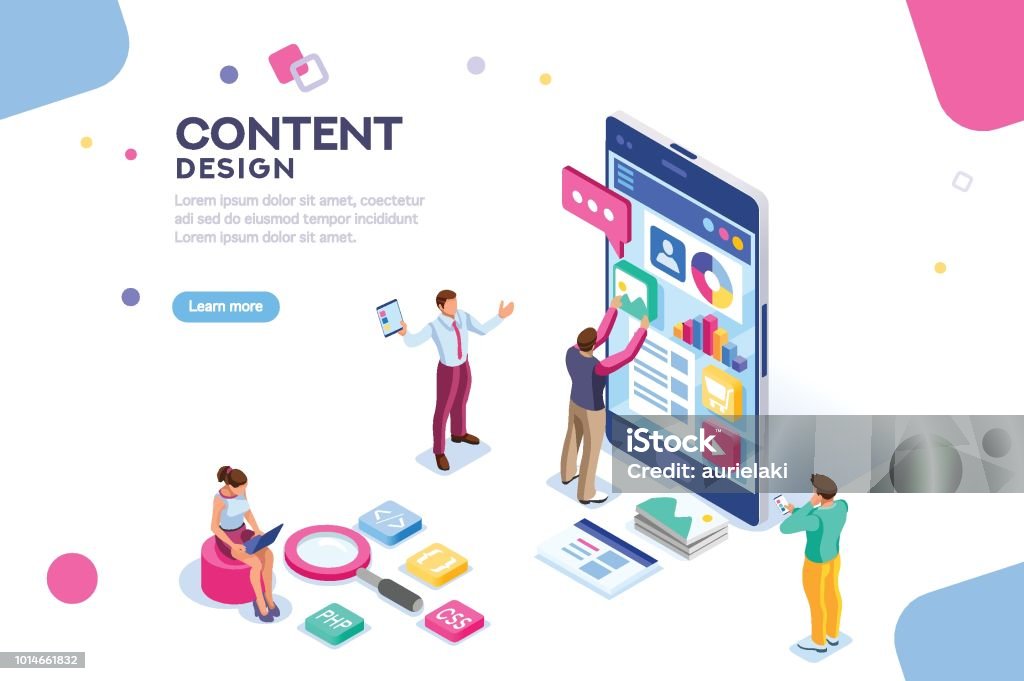 Content Design Content Design For Mobile Interface Stock Illustration - Download Image ...